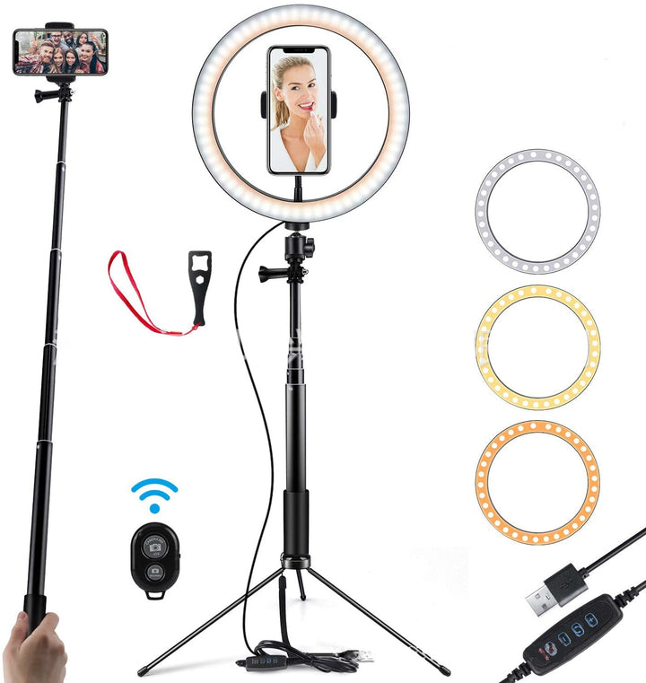 Illuminate Your Creativity with the 10 LED Ring Light Tripod Stand