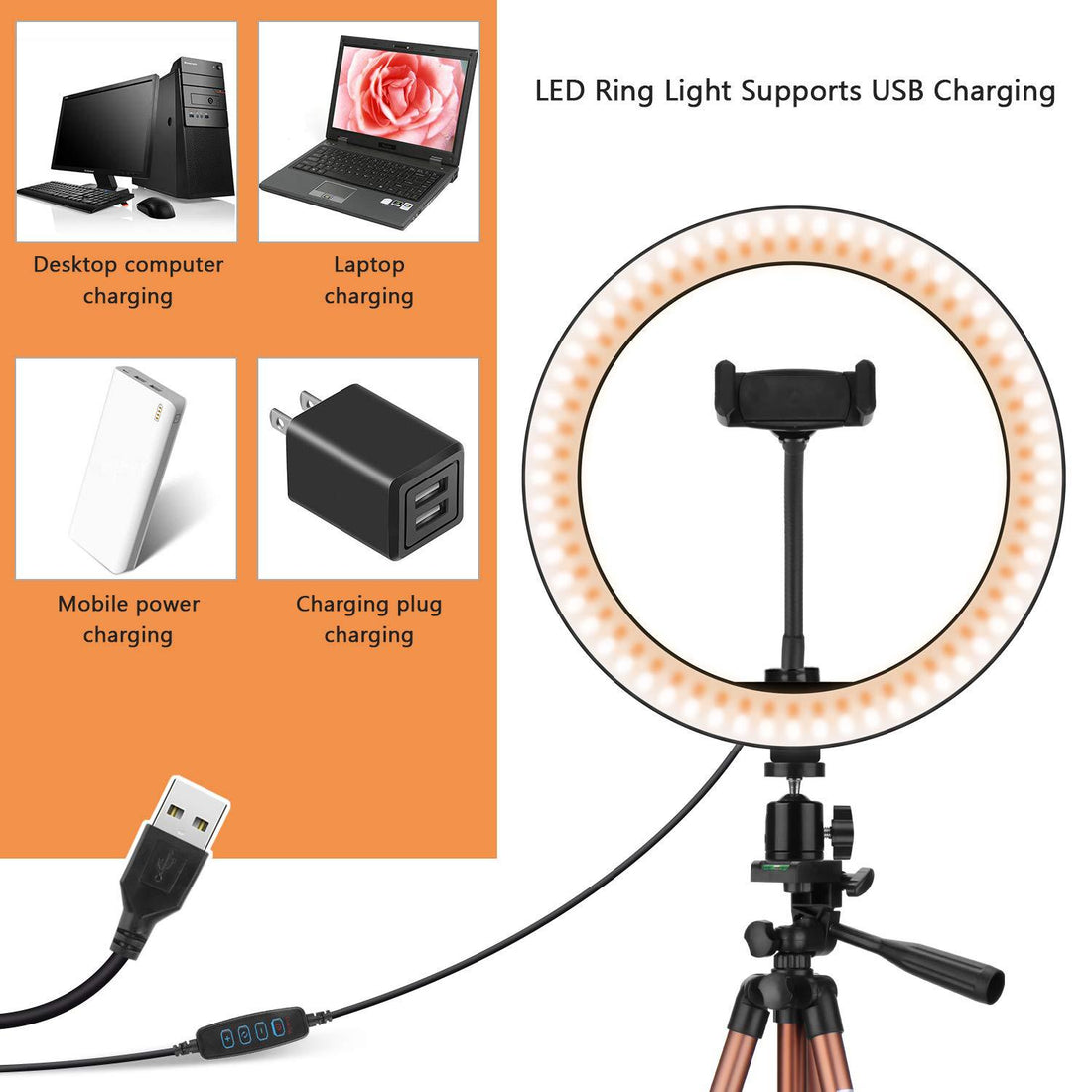 Desktop ring light tripod