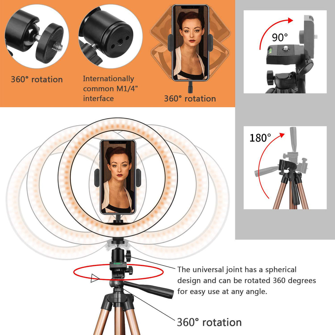 Desktop ring light tripod