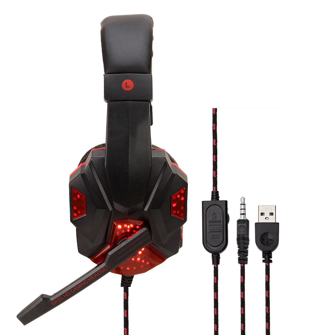 Gaming 7.1 Wire-controlled ight-emitting Headphones