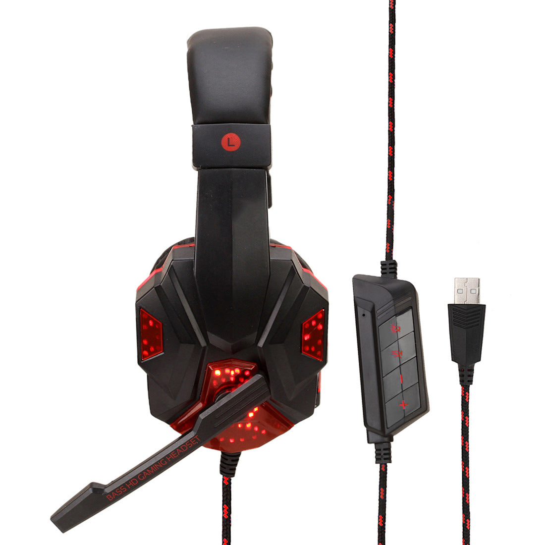 Gaming 7.1 Wire-controlled ight-emitting Headphones