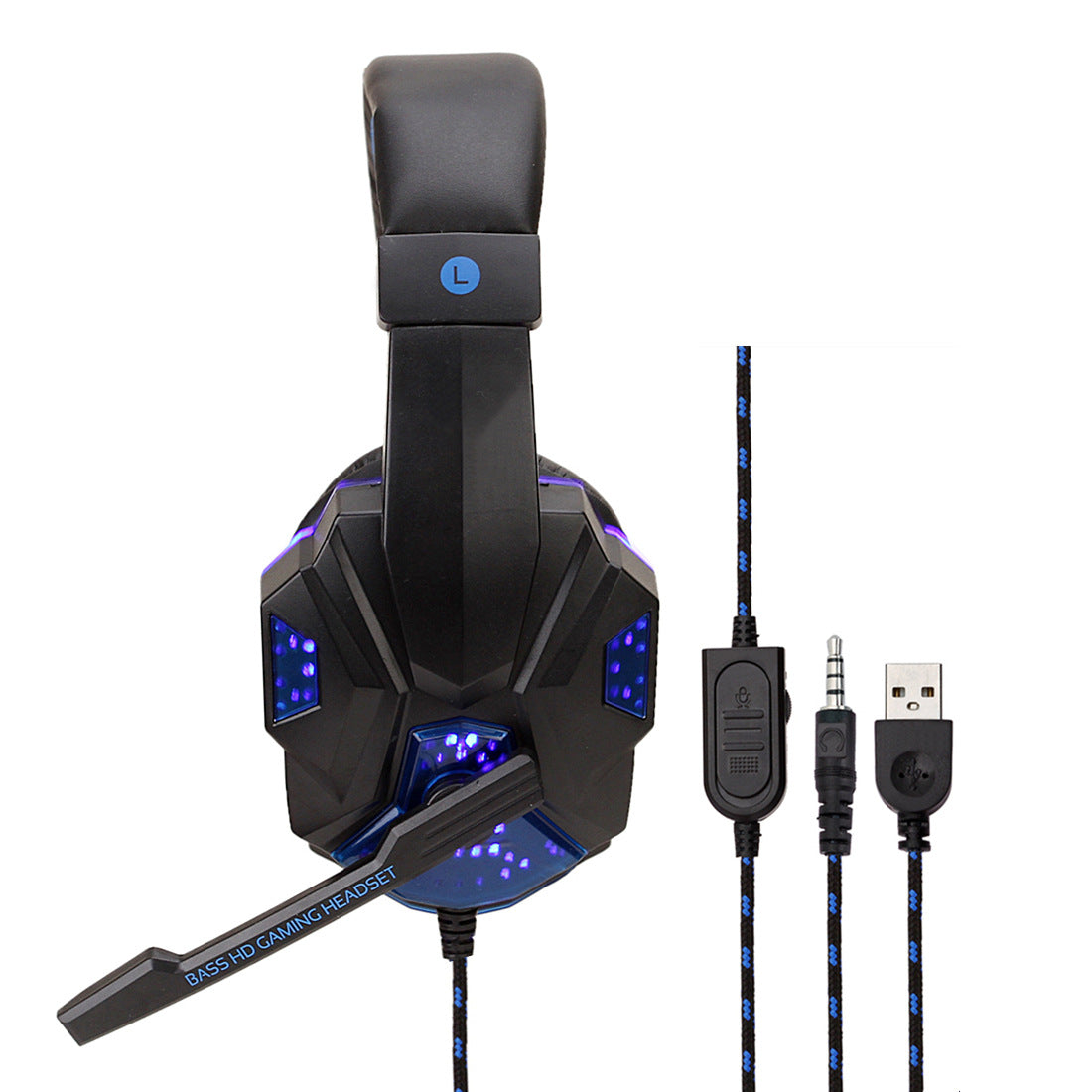 Gaming 7.1 Wire-controlled ight-emitting Headphones