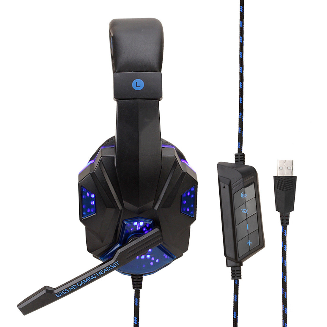 Gaming 7.1 Wire-controlled ight-emitting Headphones