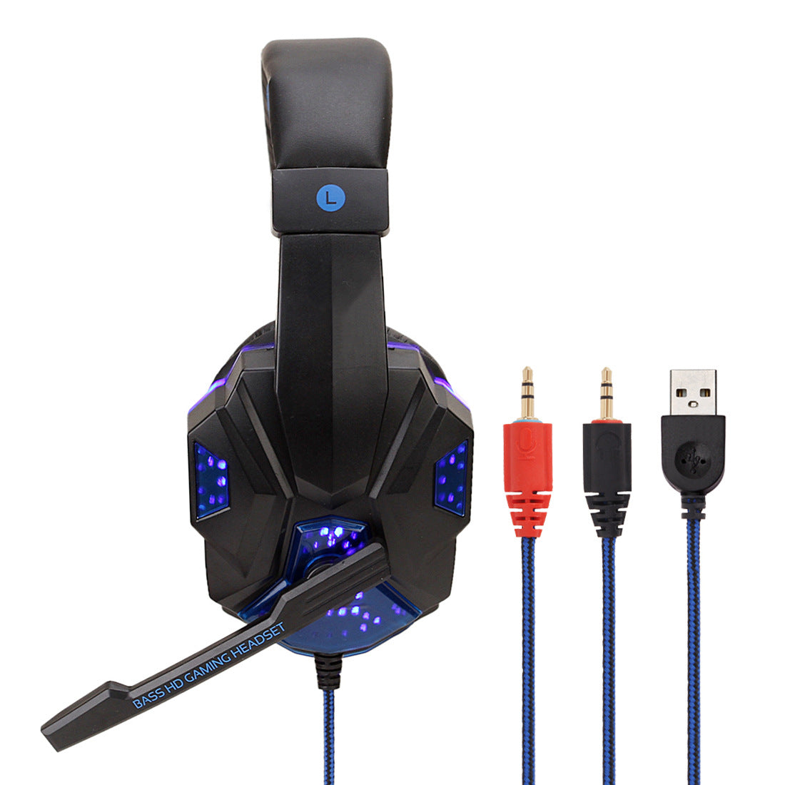 Gaming 7.1 Wire-controlled ight-emitting Headphones